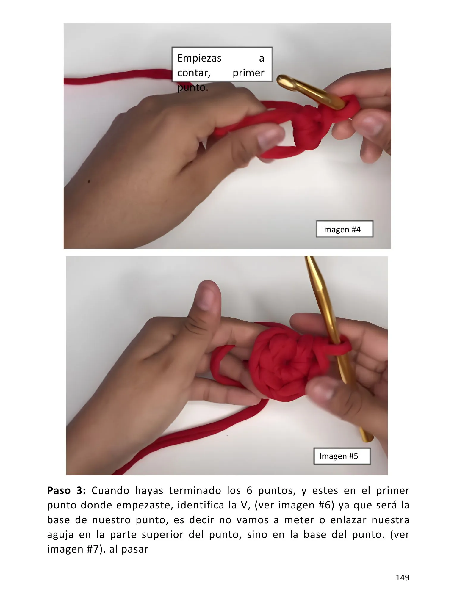 Página de la guía con fotos del paso a paso